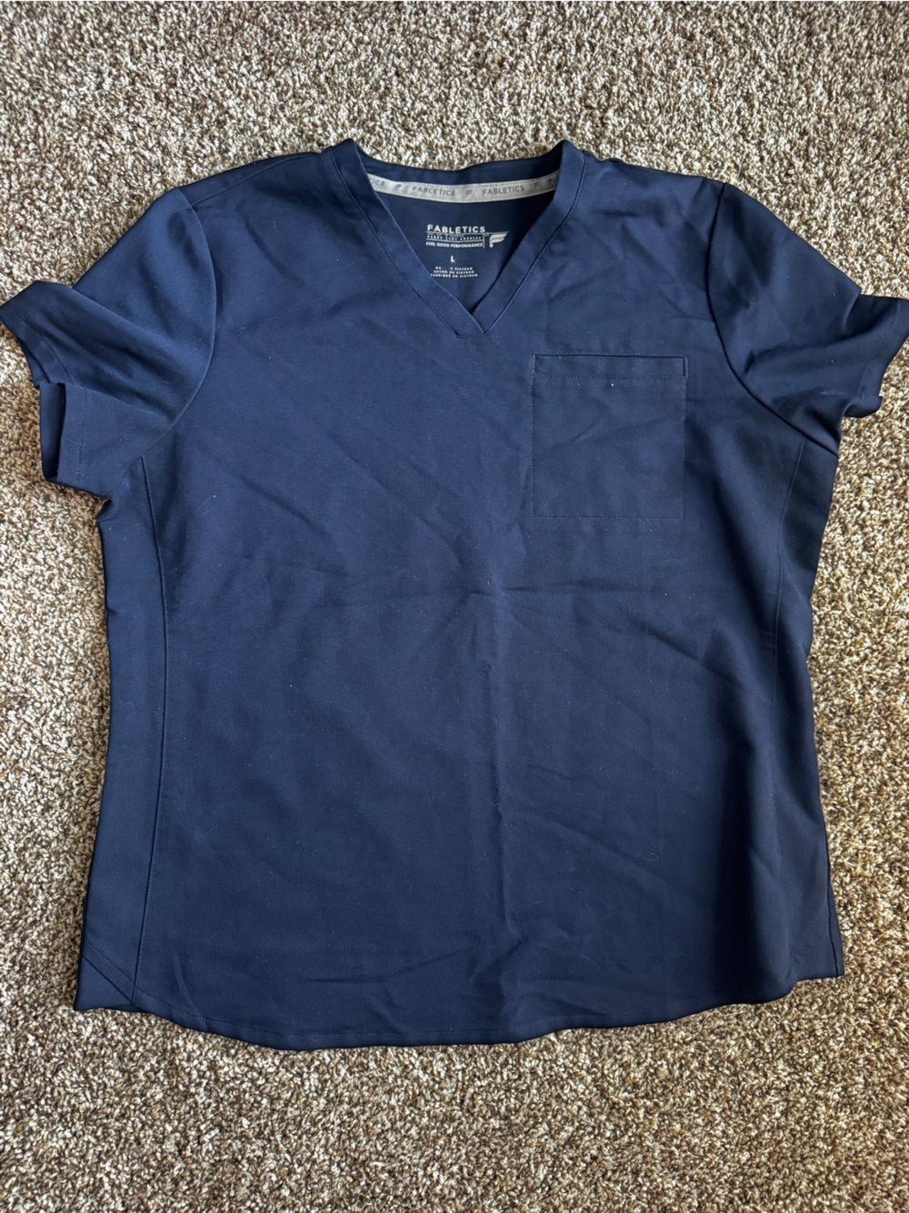 Fabletics Navy V-Neck Scrub Top